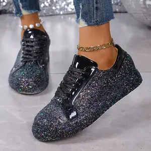 Sequin Lace Up Sneakers