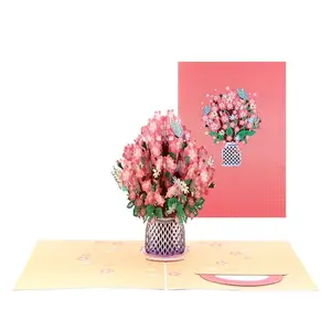 Pink Cherry Blossom 3D Pop Up Greeting Card with Envelope – Handmade Sakura Flower Card for Birthday, Wedding, Anniversary, Valentine’s Day, Christmas, Mother’s Day, Father’s Day, Teacher Appreciation & All Occasion Gift