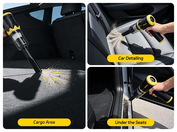 MR.EGO 20000Pa, G2 Car Vacuum Portable Cordless, 4-in-1 Mini Vacuum Cleaner with 20,000Pa Powerful Suction, Type-C Charging, 2 Suction Modes, Ultra-Light for Car, Home, Desk, Keyboards