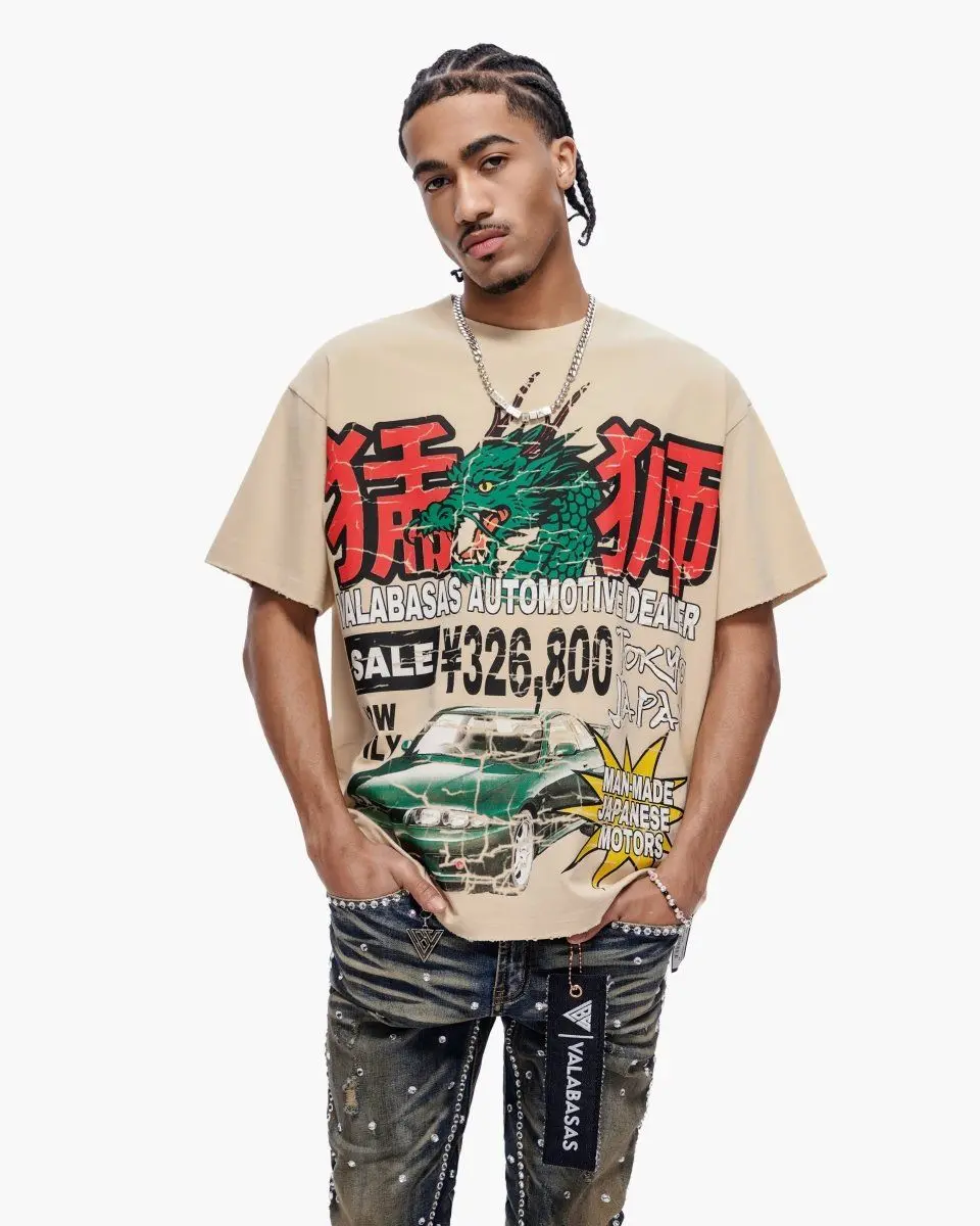Valabasas Japanese Motors Tee Beige