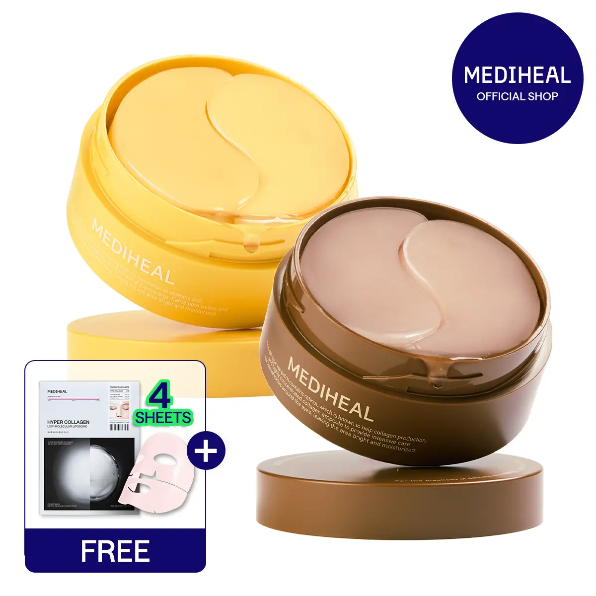 [Mediheal] 24/7 Day & Night Eye Care Duo | Retinol + Vitamin C Collagen Eye Patch Duo | 24/7 Firming & Glow Care