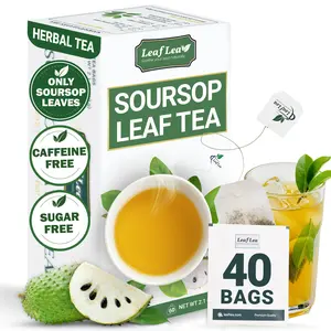 LeafLea Premium Soursop Leaf Tea Bags, Pure & Natural Sour Sop Leaves, Graviola Leaves Tea, Hoja Guanabana Tea, Natural Digestion Support Herbal Tea Bags, Nutrient-Rich, No Sugar, No Caffeine