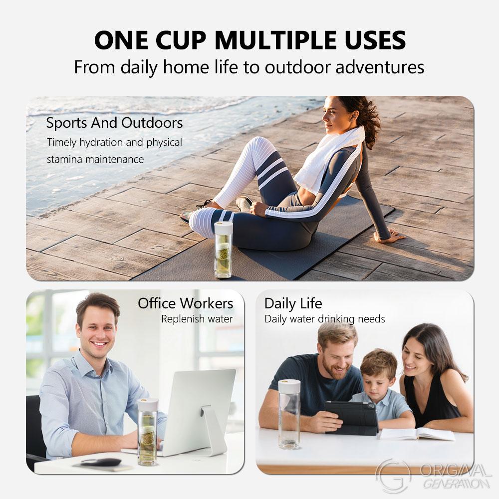 New Magnetic Tea Separator Glass Bottle Double Layer Heat Protection Glass Bottle Double Glass Insulation To Prevent Scalding Bottle