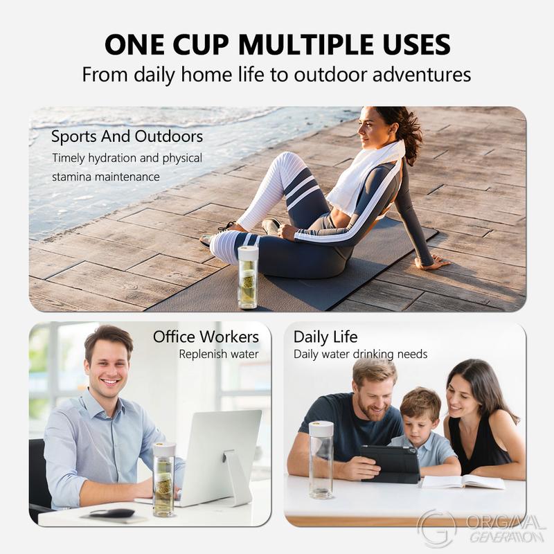 New Magnetic Tea Separator Glass Bottle Double Layer Heat Protection Glass Bottle Double Glass Insulation To Prevent Scalding Bottle