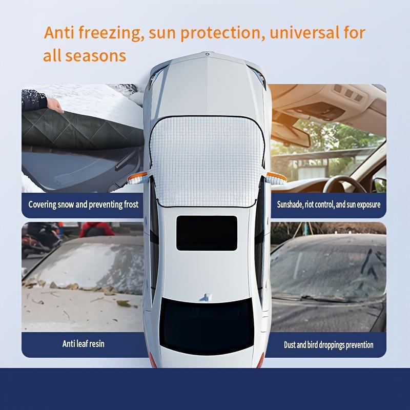 Car Windshield Snow Cover Sun Shade Winter Dust Rain Ice Frost Guard Protector Durable Design for Year Round Weather Protection & Summer Sunshade