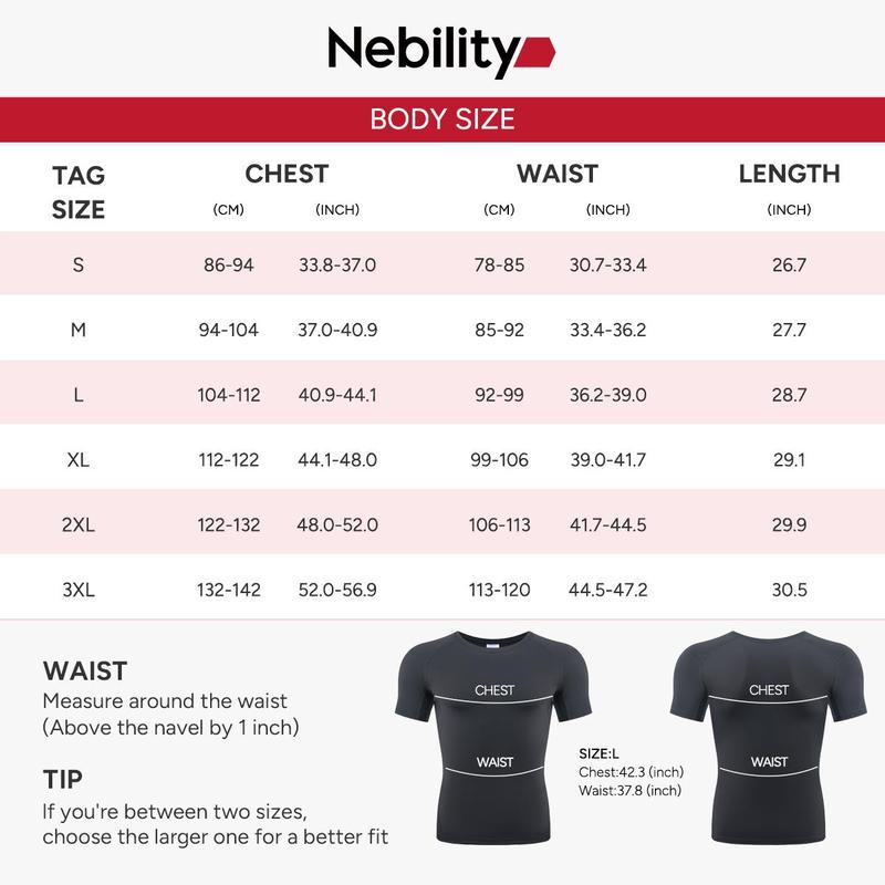 【LIVE】Nebility Men's Athletic Compression Short Sleeves Shirts High Elastic & Compression Wicking Workout Shirts for Enhanced Performance Summer Active Wear