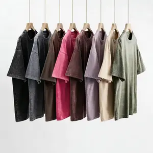 #SummerVibes 1/4 Pack  Cotton Oversized Tshirts for Men Gym Vintage Heavyweight T Shirts Cotton Workout Acid Wash Baggy TeesWashed Distressed T-Shirt 2026 Summer New Loose Solid Color Tee Casual Tops Unisex for Men and Women