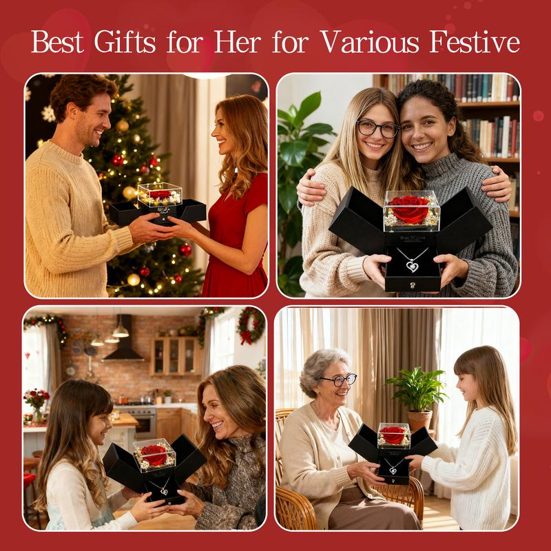 【2026 Gift】 I Love Youin 100 Languages Necklace- Real Preserved RedRose Encased- Speak Your Heart on Valentine's Day- Unique Sentimental RosePendant, ValentinesDay Gift,I LoveYou,LoveLanguage house