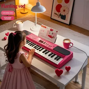 Neil Blue 37-Key Kids Piano with Mic, Valentine’s Day Gift Travel-Friendly Educational Toy for 3+ Boys Girls, Fine Motor Skills Development