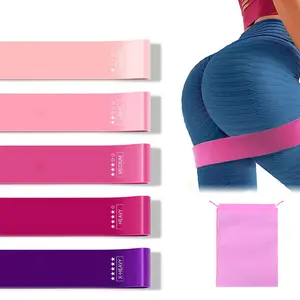 Yoga Gradient Tension Strap Set of 5 Resistance Loop Exercise Bands Hip Activation, Body Sculpting, Fitness, Gym Accessories Stretching, Strength Training,Physical Therapy with Instruction Guide and Carry Bag