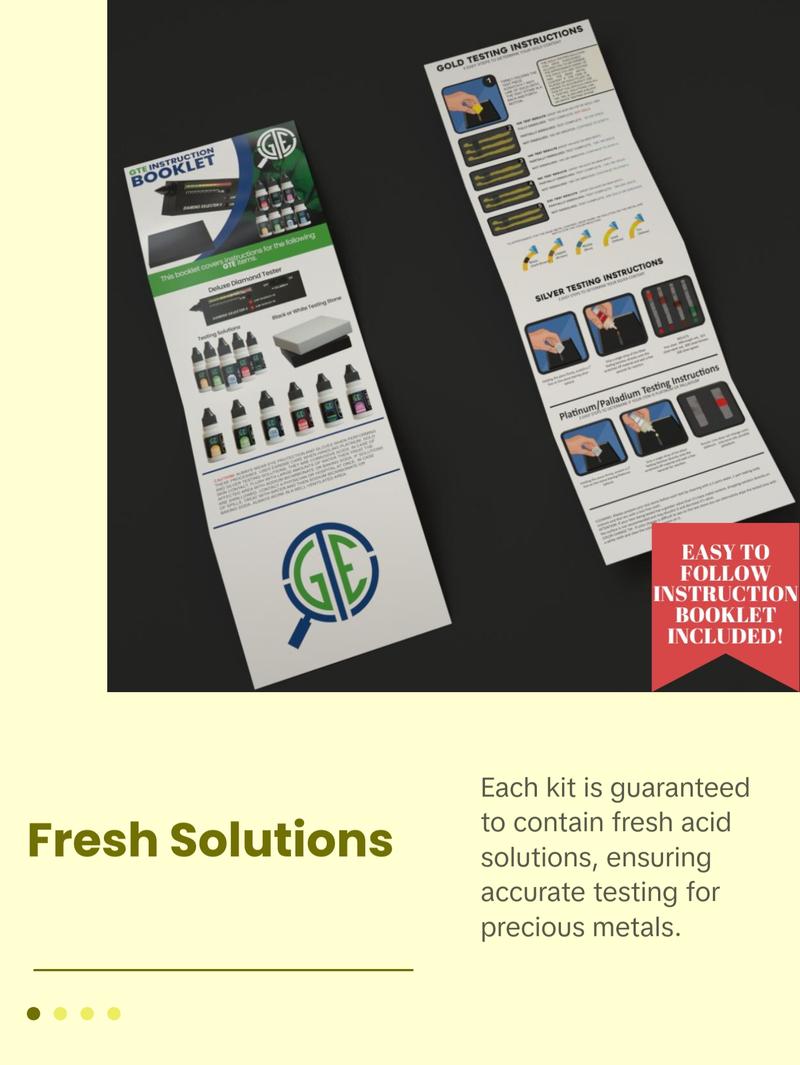 JSP 18K Gold Jewelry Acid Test Kit for Bars Coins Precious Metals w/ GTE Test Stone Fast Fun Accurate Karat Value Testing Solution - Engagement Ring