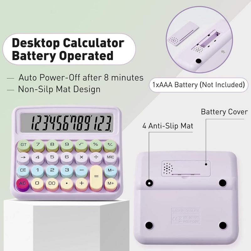Calculator with display, 12-bit large button, easy to use automatic off desktopcalculator at home, office and school, dopamine calculator Springtok