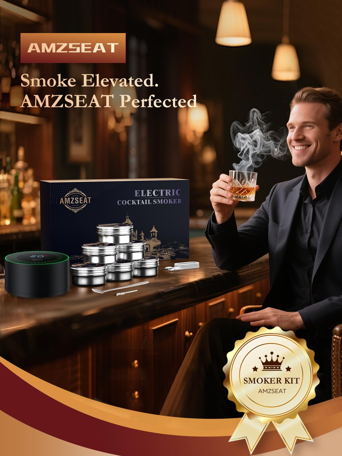 Amzseat Electric Whiskey Smoker Kit Built-in Lighter, No Butane Needed, Rechargeable Cocktail Smoker Kit with 6 Wood Chips,Fashioned Drink Smoker Kit, Bourbon Whiskey Gifts for Men,Dad,Husband,Valentine's Day gift Amzseat Electric Whiskey Smoker Kit Built-in Lighter, No Butane Needed, Rechargeable Cocktail Smoker Kit with 6 Wood Chips,Fashioned Drink Smoker Kit, Bourbon Whiskey Gifts for Men,Dad,Husband,Valentine's Day gift