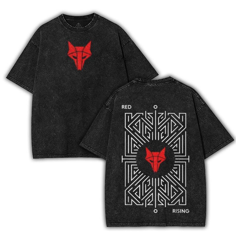 Red Rising Graphic Tee Vintage Washed Oversized Shirt, Hail Reaper ...