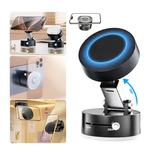 360 Vacuum Strong Magnetic Phone Holder Suction Cup Car Stand Foldable Car Mount Smartphone Cellphone