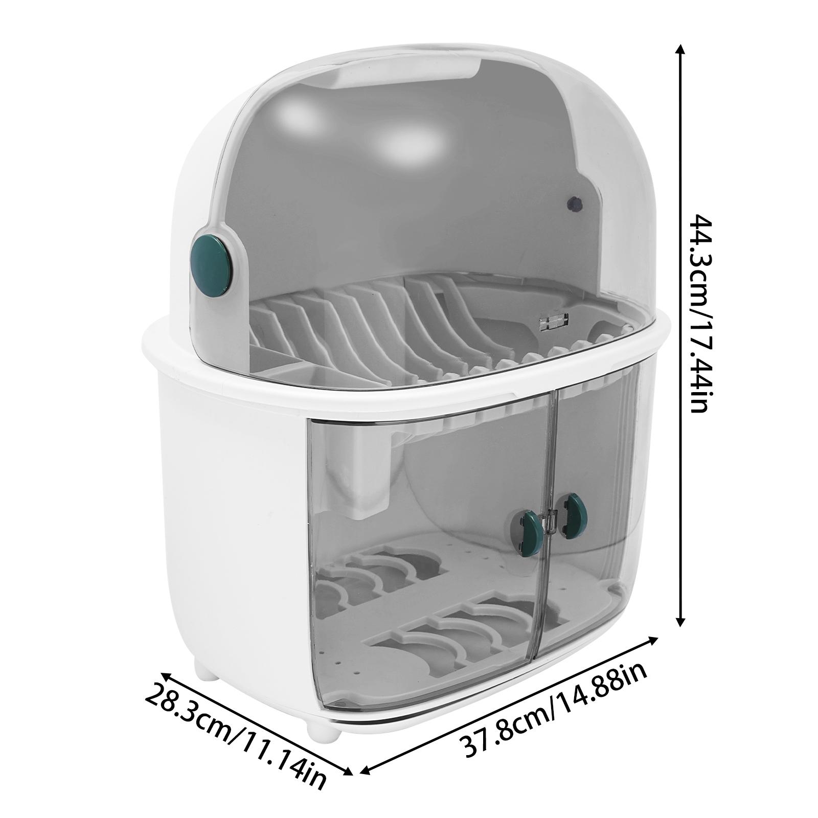 with Lid Cover and Drain Board Kitchen Plate Cup Dish Drying Rack Tray Cutlery Dish Drainer Organiser Insert Installation Mount Rubber
