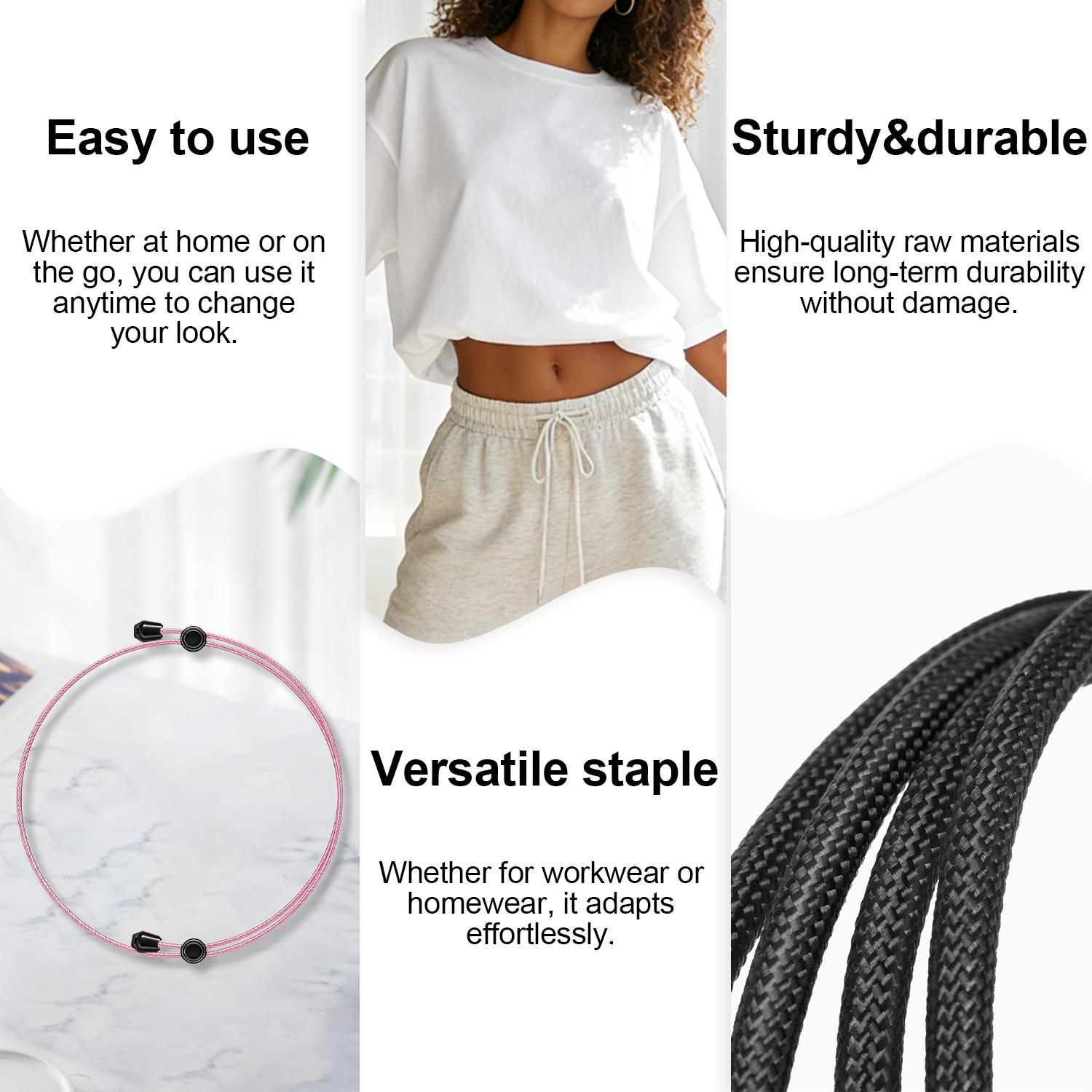 WCOLUE 3Pcs Shirt Tuck Band Women, Adjustable Crop Top Band Sweater Tuck Band Invisible Strap Belts Elastic Belt, Comfortable and Stylish Accessory
