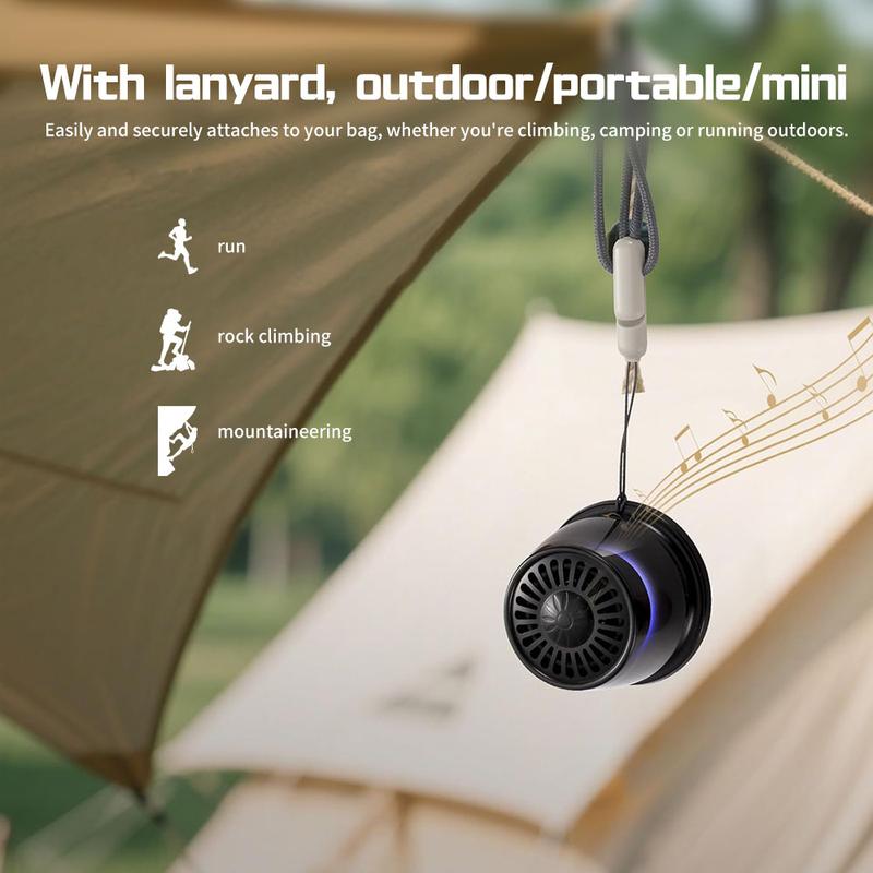 Magnetic Mini Speaker - 5W Mini Speaker, supports Bluetooth 5.4 wireless connection, RGB lighting effect, 7-hour playback time, suitable for portable phone stands for iPhones, travel, and golf carts, black