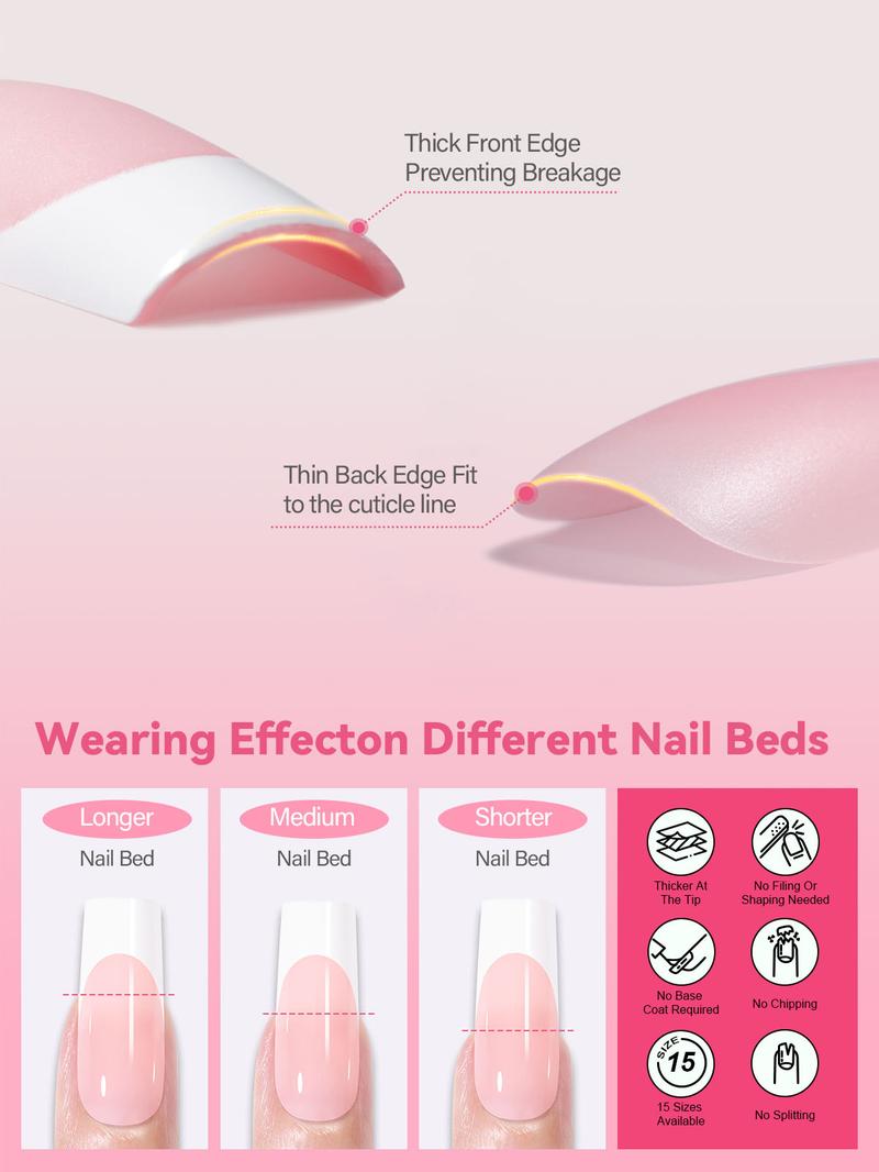 AILLSA Cozy French Press-On Kit with Chrome Powder, 5 Base Colors, 30g Hold Strong Solid Gel Glue, Square Natural-Fit gelx Tips, Gentle DIY Press-On Fake Nails Set for Fall Tiktokshopblackfriday