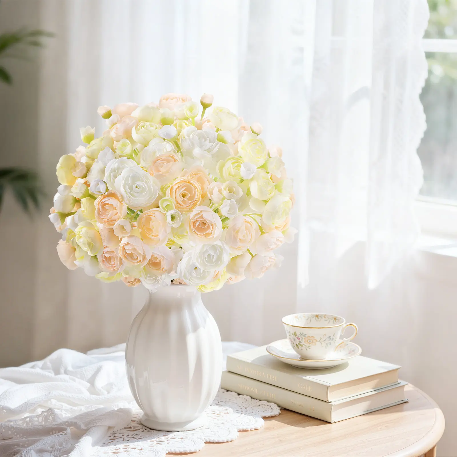 SHareconn 30-Bundle Mini Silk Plastics Dustproof Artificial Ranunculus Flowers - Hyperrealism, Photorealism Blooms & Buds, Table Decor Box for DIY Enthusiasts, Daily DIY Flower Arrangement Supplies