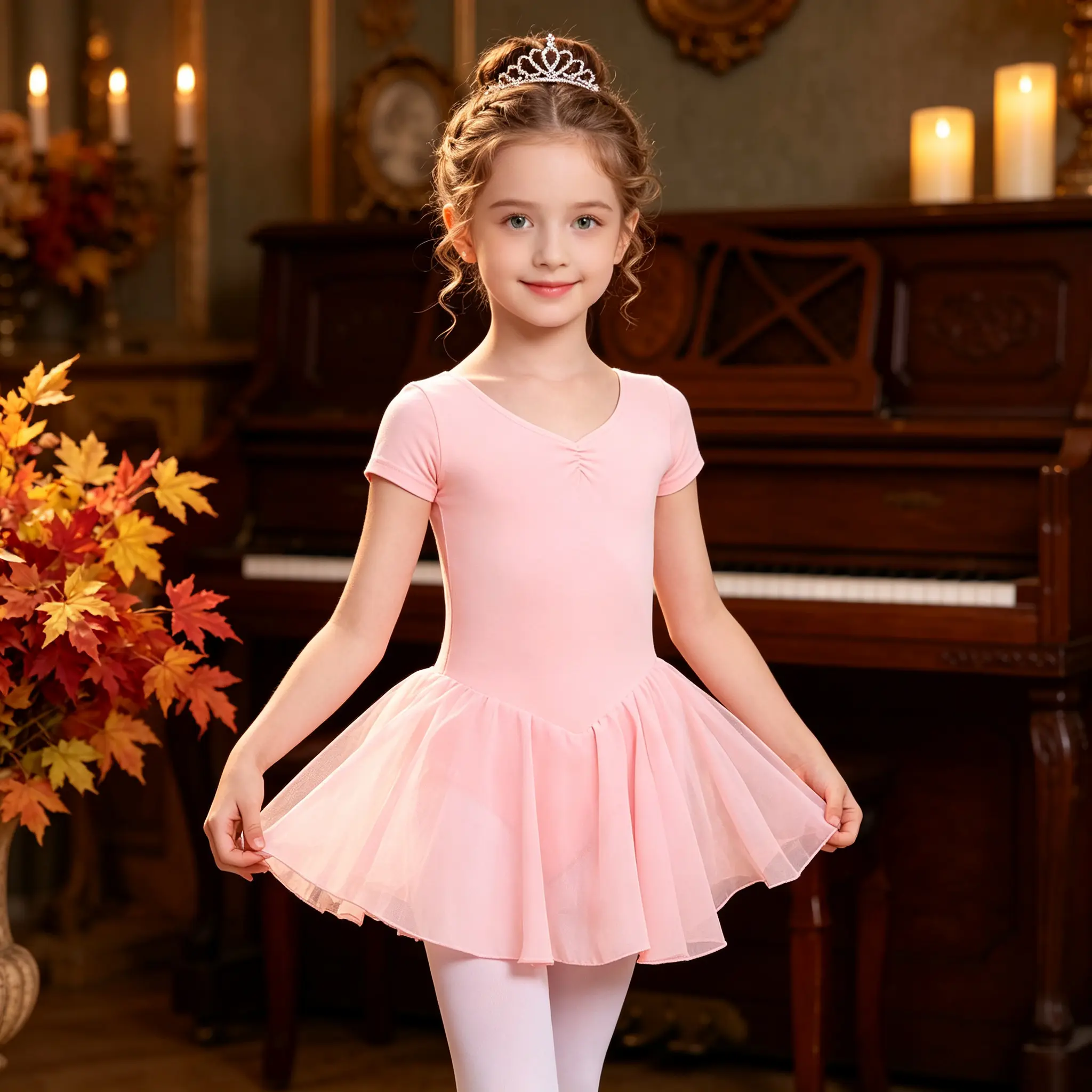 Kids One‑Piece Children Dancewear Leotard, Short Sleeve Ballet Gymnastics Outfit, Skin‑Friendly Stretchy Girls Dance Dress For Dance Training, Stage Show, Party 3‑12 Years Old
