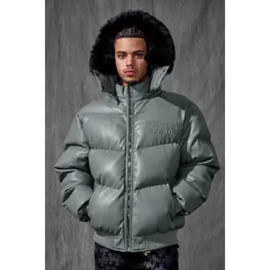 SYIP PU PUFFER WITH EMBOSS JACKET CHARCOAL 91665