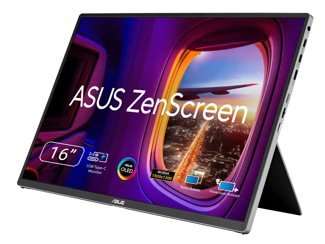 ASUS Zenscreen 16 inch 60Hz USB-C OLED Portable Computer Monitor MQ16FC)