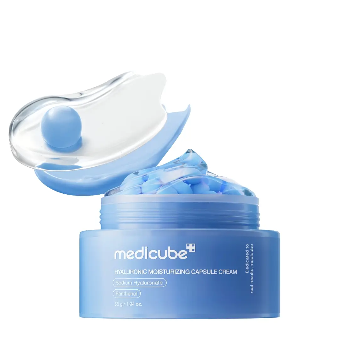[medicube] Hyaluronic Acid Capsule Cream | Daily Facial Moisturizer for All Skin Types | Moisture Recharge & Calming with Hyaluronic Acid, Panthenol & Ceramide | Korean Skincare, K-beauty | 1.94oz