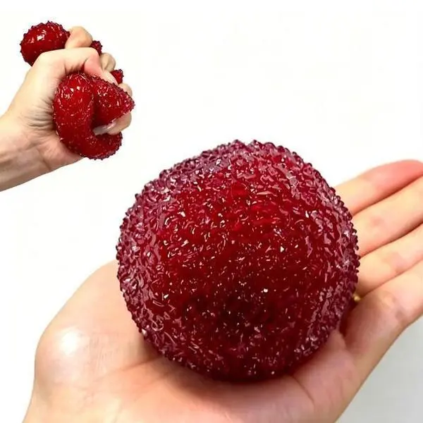 Crunchy Squishy Stress Ball, Handmade Crystal Slushy Stress Ball Squishy Toy, Stress Relief Waxberry Squeeze Balls Toy, Stress Relief Ball for Kids Adults, Sensory Fidget Toy for Anxiety Relief