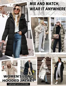 UMIPUBO Sales Womens Winter Long Puffer Coats Down Thicken Warm Quilted Jacket Mid-Length with Side Zipper and Hood Outerwear