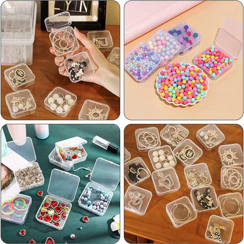 Small Storage Box with Lid Small Plastic Clear Box Plastic Storage Container Box Empty Mini Organiser for Small Items