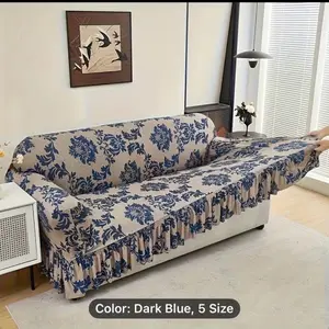 This One-Piece, All-Season Smooth Fiber Sofa Cover Is Adaptable And Suitable for Any Time of Year. The Printed Skirt Is Elegant And Attractive. It Has Great Elasticity And Fits Snugly to Avoid Shifting