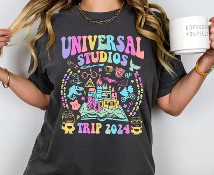 Universal Studios Trip 2024 T-Shirts, Family Cruise Shirt, Family Matching Tee, Characters Shirt, Vacation T-Shirt, Cotton, Graphic, Hoodie, Unisex,