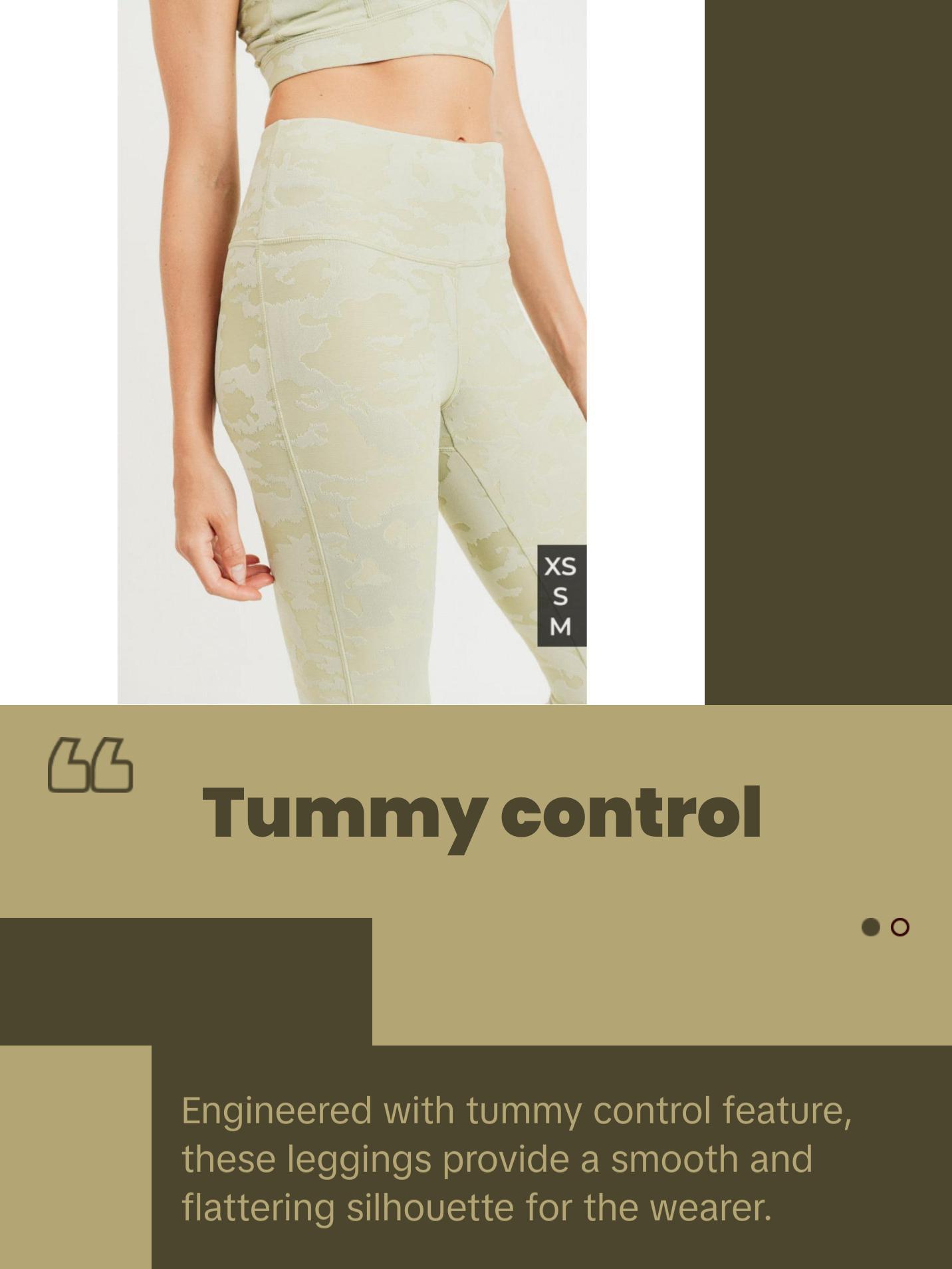 Textured Camo Jacquard High Waist Leggings | Sage