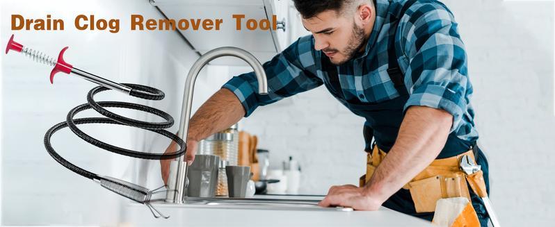 Flexible Grabber Claw Pick Up Reacher Tool with 4 Claws Bendable Hose for Litter Pick Home Sink Drains Toilet 78.74 Inches