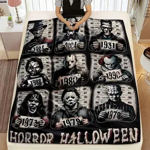 Twelve Killers Horror Movie Theme Flannel Blanket Halloween Decoration Warm And Soft Plush Blanket Office Nap Blanket