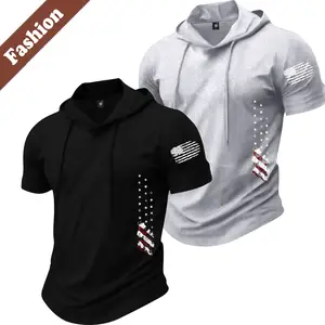 Men’s fashion streetwear multi-piece set featuring a hooded short-sleeve T-shirt with trendy street-style graphic prints. Crafted from high-quality, comfortable fabric, it’s versatile for layering or wearing on its own, suitable for outdoor sports, dates,
