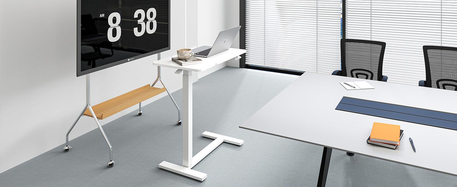 Overbed Bedside Table with Wheels, Mobile Standing Stand Up Rolling Laptop PC, Adjustable Height Tray, Side Computer Workstation for Home Use Overbed Bedside Table with Wheels, Mobile Standing Stand Up Rolling Laptop PC, Adjustable Height Tray, Side Computer Workstation for Home Use