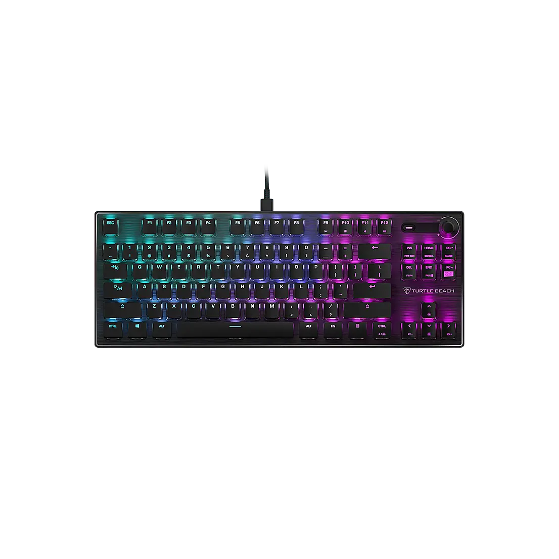 Turtle Beach Vulcan TKL Tenkeyless Wired Illuminated Linear Mechanical TITAN Switch PC Gaming Keyboard with Per-Key AIMO RGB Lighting, Illuminated Mechanical Keyboard, Wired Mechanical Keyboard
