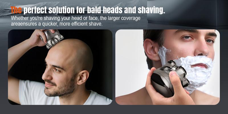 Latest Model 7D Bald Head Shaver, Electric Shaver for Menmagnetic head, IPX7 Waterproof Wet & Dry Shaving, Safe Head Shaver, LED Display, Type-C Charging, Perfect Gift for Dad Him Men smooth shave cordless rechargeable bald head razor Flawless