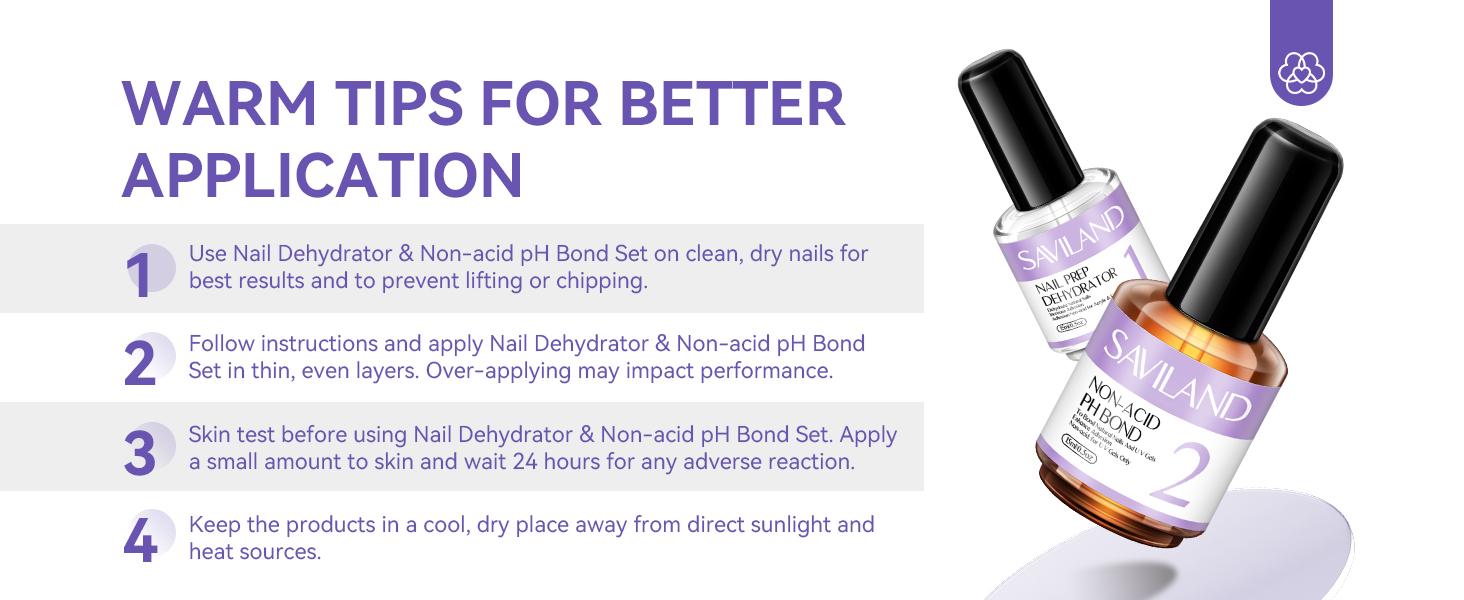 SAVILAND Nail Dehydrator & Primer: Acid-free Formula Superior Bonding Acrylic Nails Gel Polish & Professional Salon Use Ensuring Long-lasting Results
