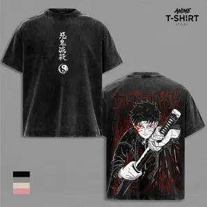 Kagurabachi Anime Unisex Graphic T-shirt, Sword Art Design, Vintage Washed Cotton Tee, Dark Aesthetic, Oversized Streetwear for Fans