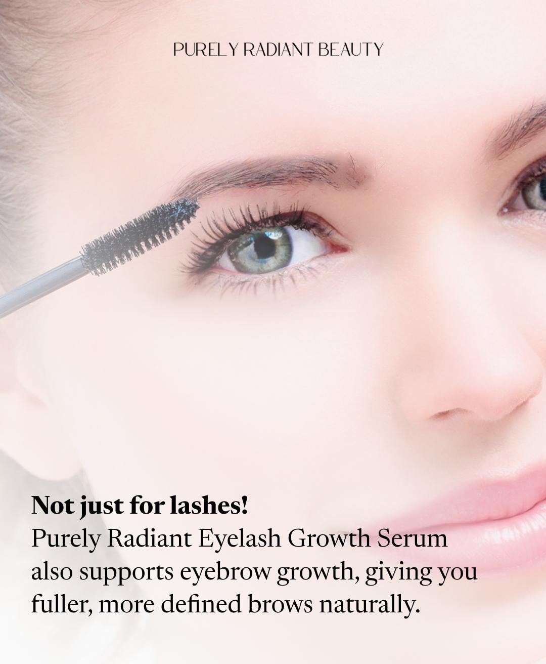 Purely Radiant Beauty Viral Lash & Brow Growth Serum – Organic, Vegan, Prostaglandin-Free – Thicker Longer Lashes – Castor + Rosemary Oil – TikTok Favorite- 100k+Sold