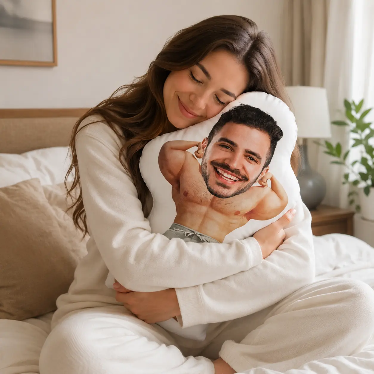 Custom Face Pillow, Personalized Human Shaped Photo Pillow, Funny Muscle Body Pillow, Custom Portrait Plush Cushion, Unique Gift for Boyfriend, Girlfriend, Birthday, Anniversary & Valentine’s Day