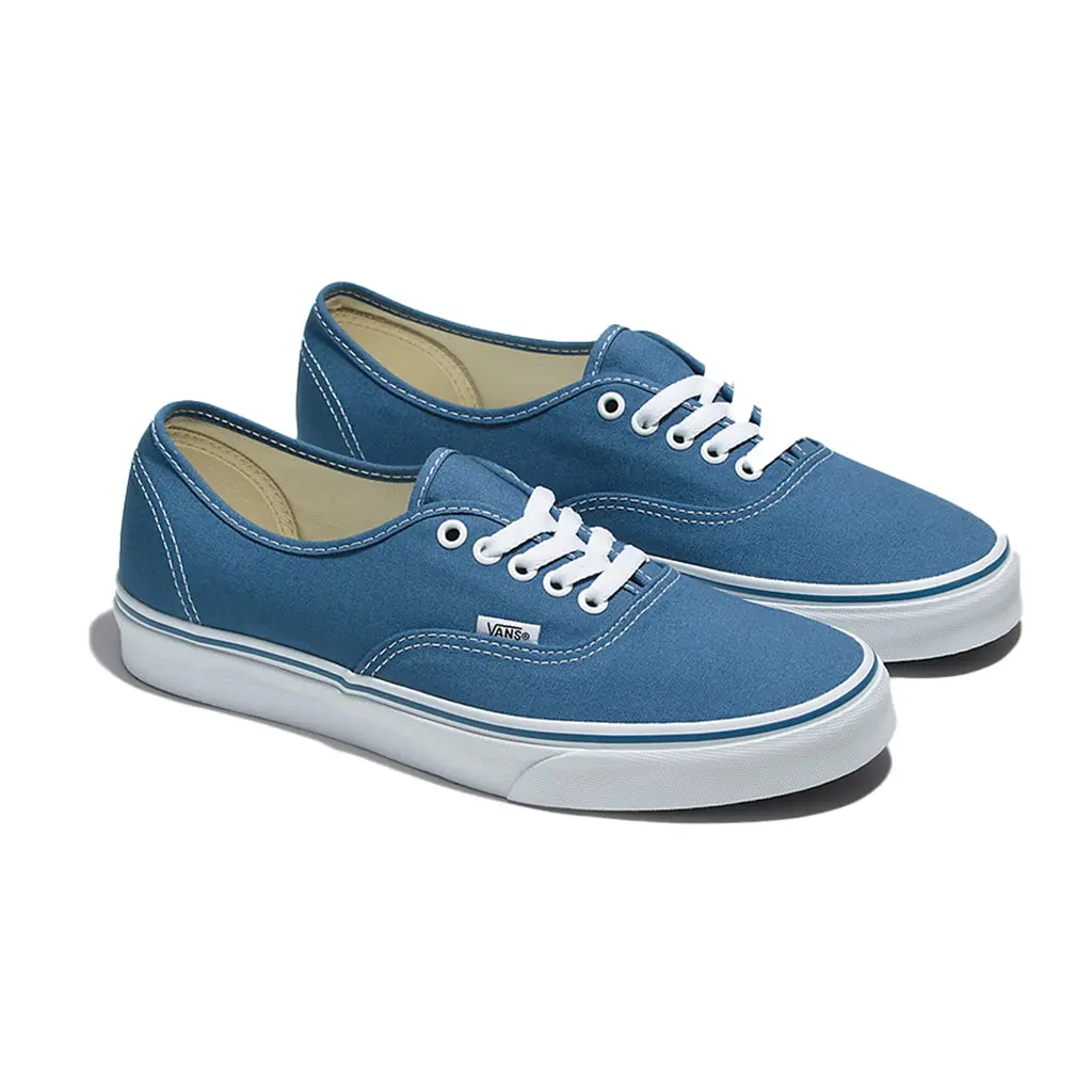 VANS Authentic Men's Navy Canvas Sneakers - Classic Retro Low-Top Shoe with Lace-Up Closure for Easy Fitting Men's Shoes, Casual Trainer, Footwear, Retro Style, Skate Style, Metal Eyelets, 6.5 And Up, Men's Fashionable Shoes, Walking Shoes