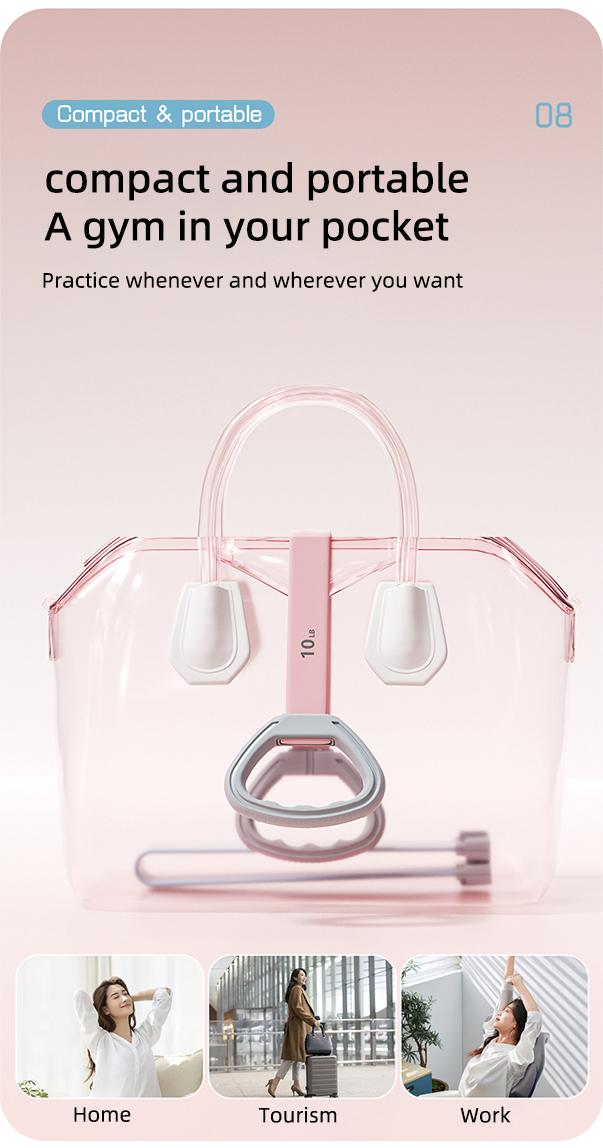 LEXI Multi Level Adjustable Resistance Band 10LB-25LB with Ergonomic Grips for Yoga Stretching Shoulder Training and Home Fitness Shaping