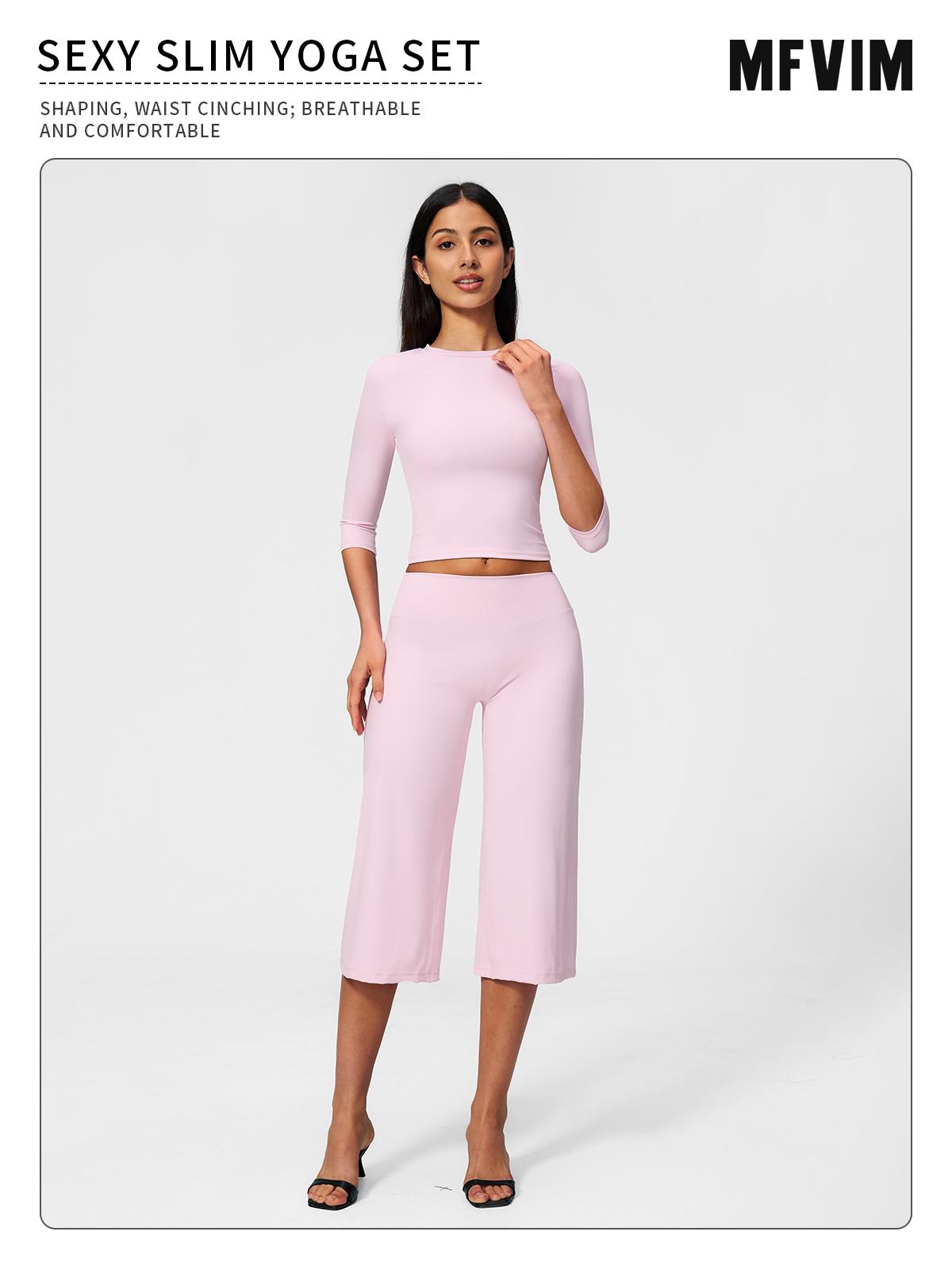 MFVIM Women’s 2-Piece Yoga Fitness Suit - High Waist Gym Sets, Fitted Workout Sets, Figure-Flattering Butt-Lifting Activewear for Yoga, Casual Outdoor Running, Workout Sets For Women,travel essentials,camping essentials,back to school,back to school haul