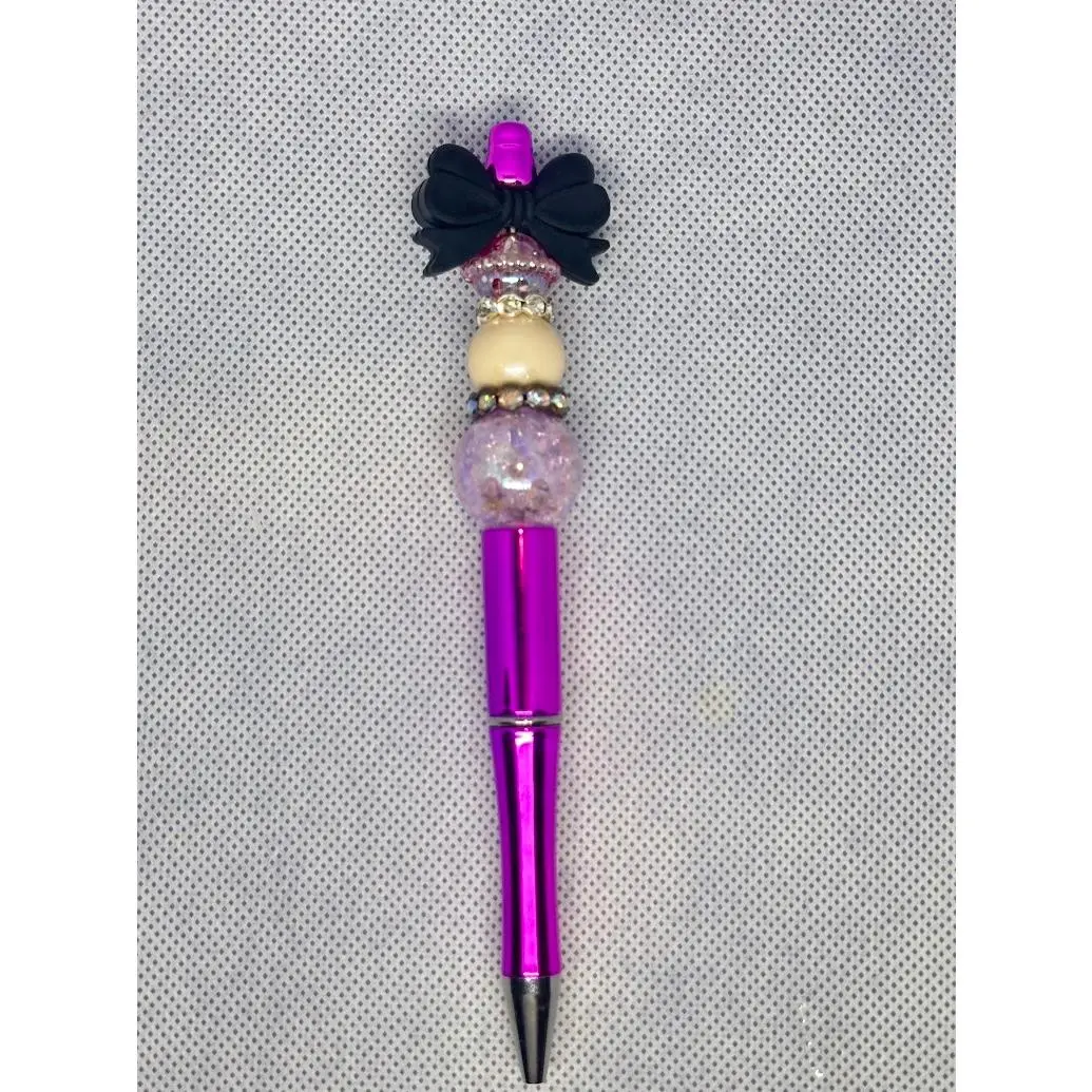 Black bow Metalic Purple pen