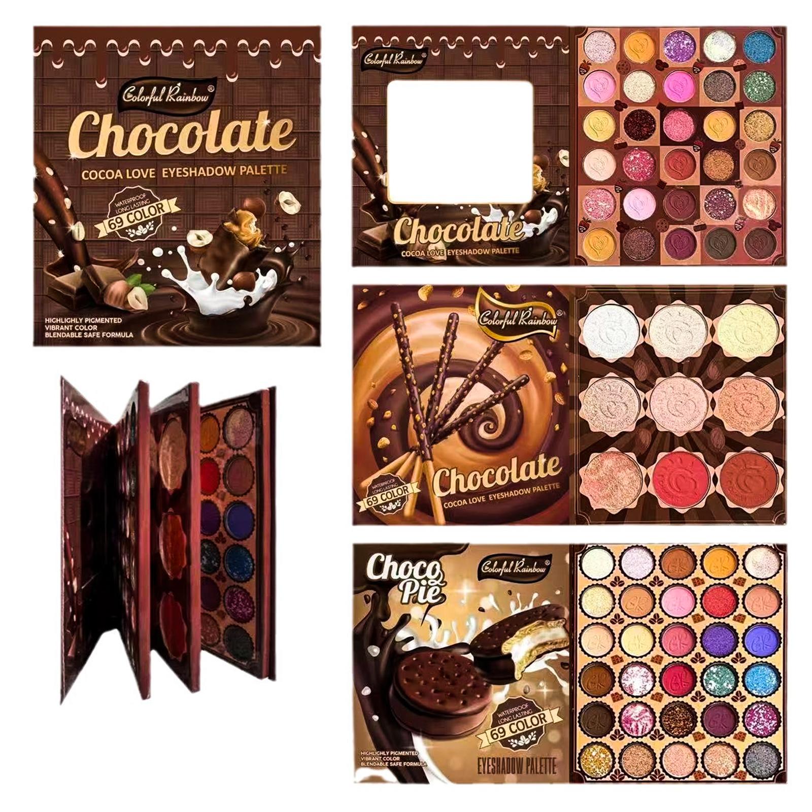 Chocolate Cocoa Love 69 Eyeshadow Palette - Richly Pigmented Blendable Formulas with Sweet Chocolate Inspired Designs for Daily Party & Creative Makeup Looks Safe High-Quality for All Beauty Enthusiasts - Smooth eye shadow