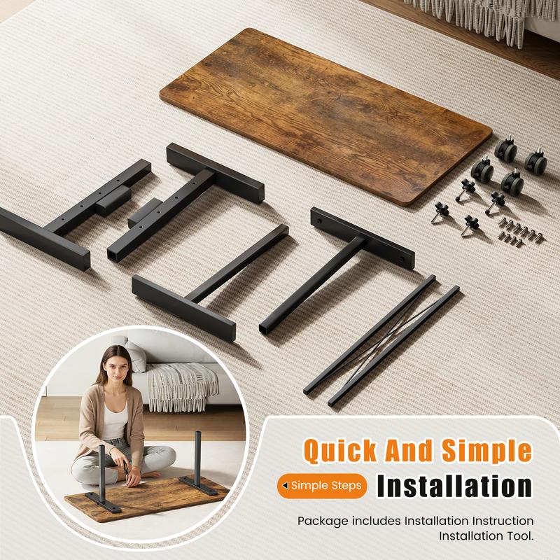 Flycity Portable vertical office desk, adjustable height standing desk, small computer, laptop, mobile vertical rolling desk with wheels, suitable for home office desk